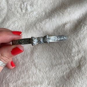 Silver glitter bow Kate Spade bracelet